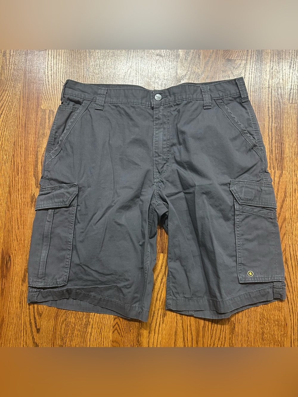 Carhartt Force Tappen Cargo Shorts Mens 38x11 Grey Ripstop 101168-039 Relaxed